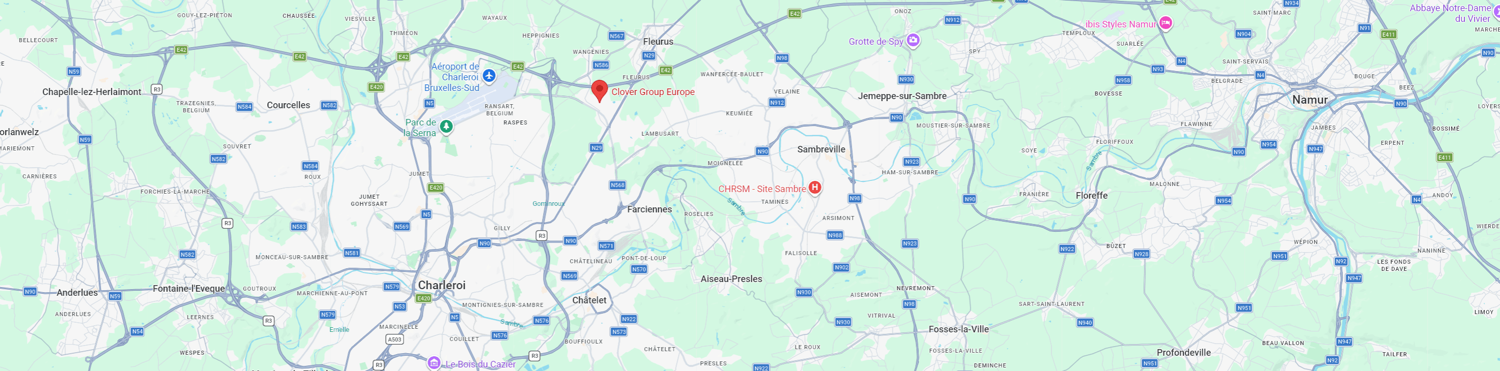 Map of EU - Charleroi Clover Group Location