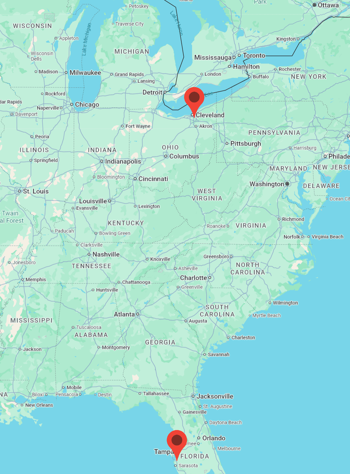 Map of USA - Clover Group Location 1